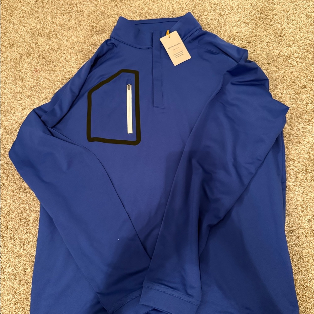 Peter Millar Cobalt Quarter-Zip Pullover